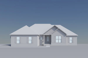 H7901-A Ranch House Grayscale 2, 4 Bedrooms, 2 Bathrooms | Waverly House Plan 1917 