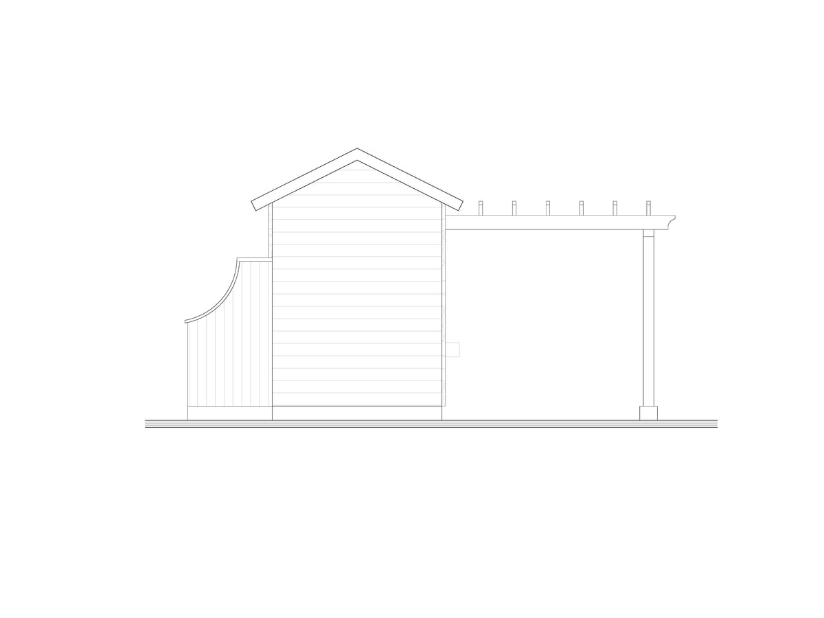 T8003-A Mediterranean Storage Shed | Positano 1925 Rear Elevation