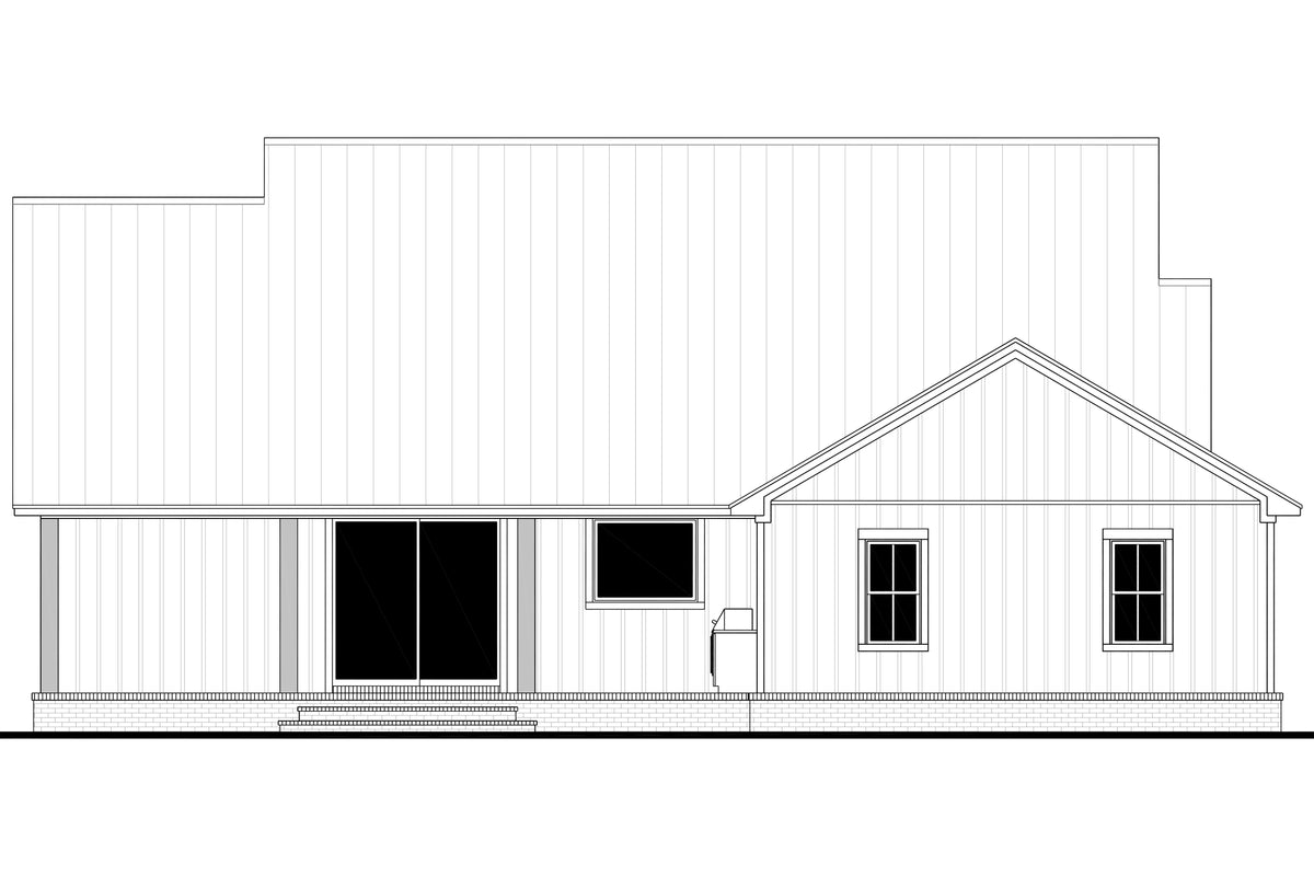 H7539-A Cottage House Rear CAD, 3 Bed, 2.5 Bath | Plan 1990-S