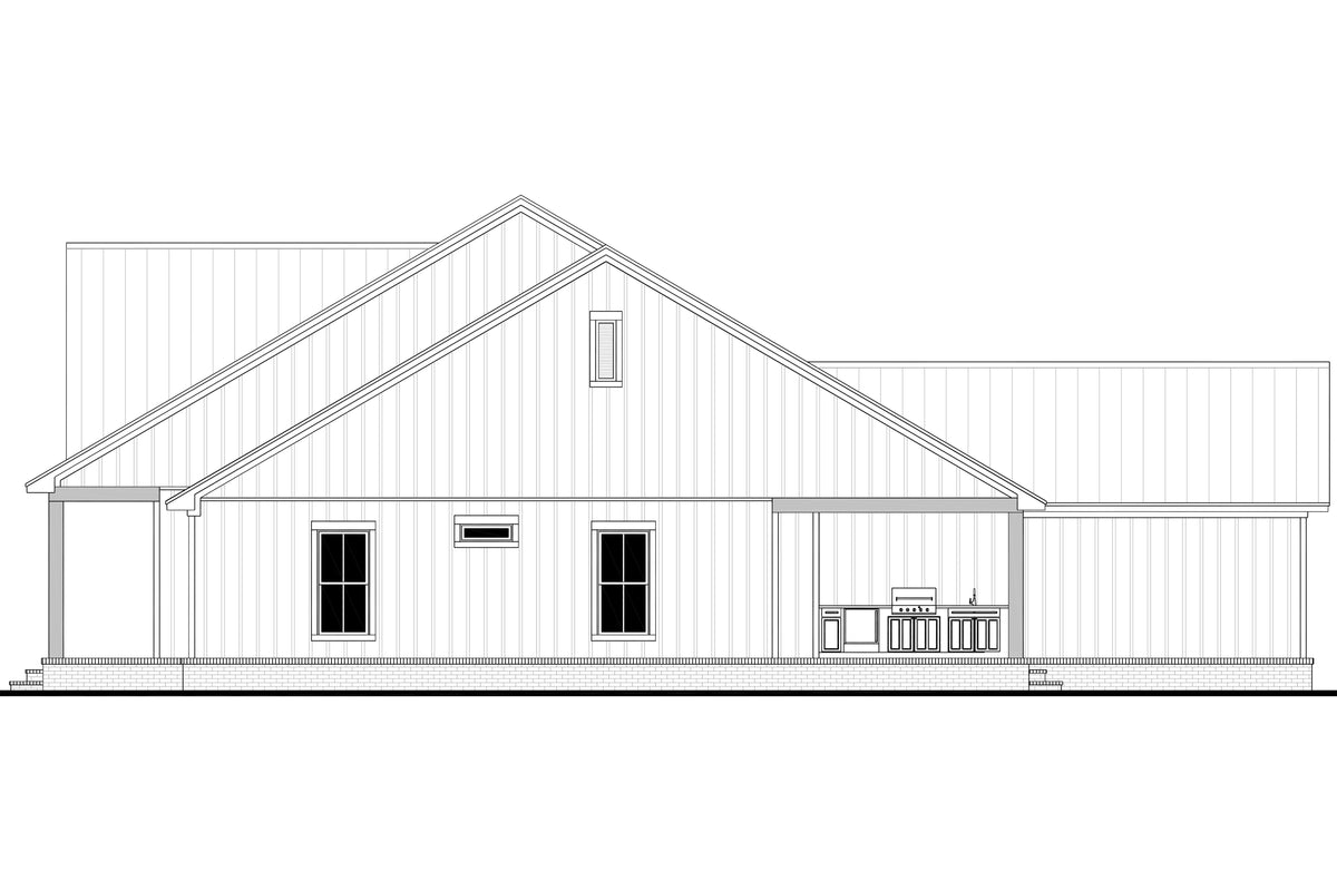 H7539-A Cottage House Right CAD, 3 Bed, 2.5 Bath | Plan 1990-S