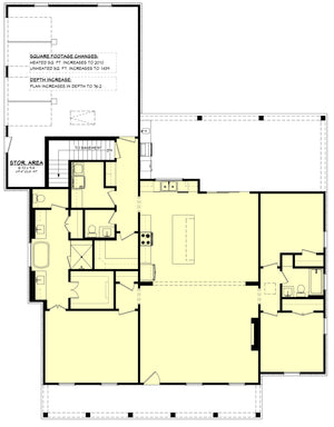 H7539-A Cottage House Basement Stair Location Plan, 3 Bed, 2.5 Bath | Plan 1990-S 
