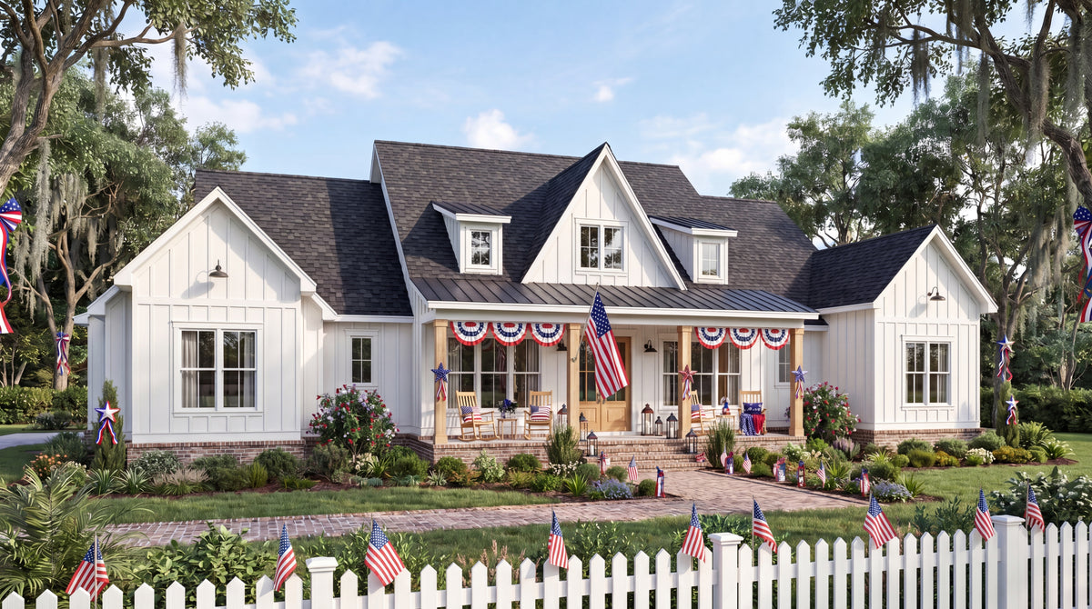 C8373-A Modern Farmhouse, 4 Bedrooms, 3.5 bathrooms | Cypress Ridge House Plan Exterior-3