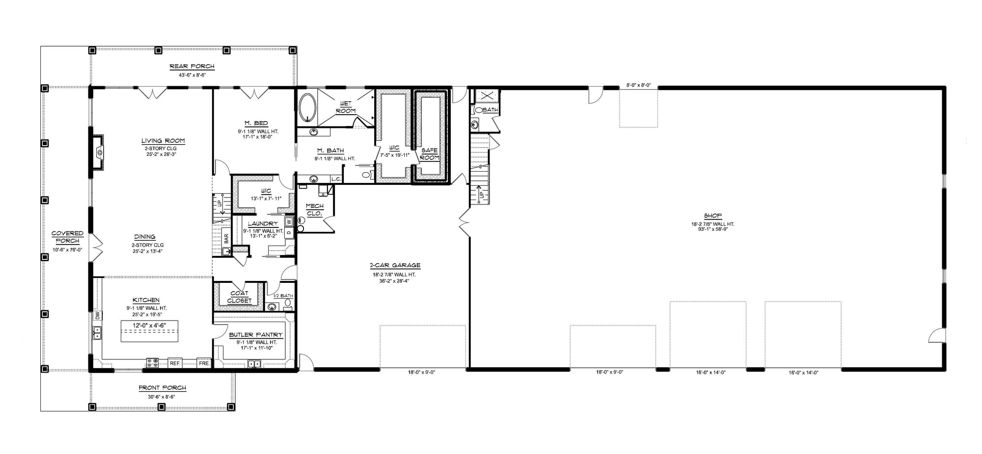 Q8417-A Barndominium House First Floor Plan, 3 Bedrooms, 3.5 Bathrooms | 25338 House Plan  