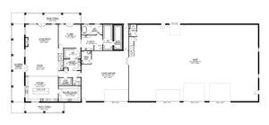Q8417-A Barndominium House First Floor Plan, 3 Bedrooms, 3.5 Bathrooms | 25338 House Plan  