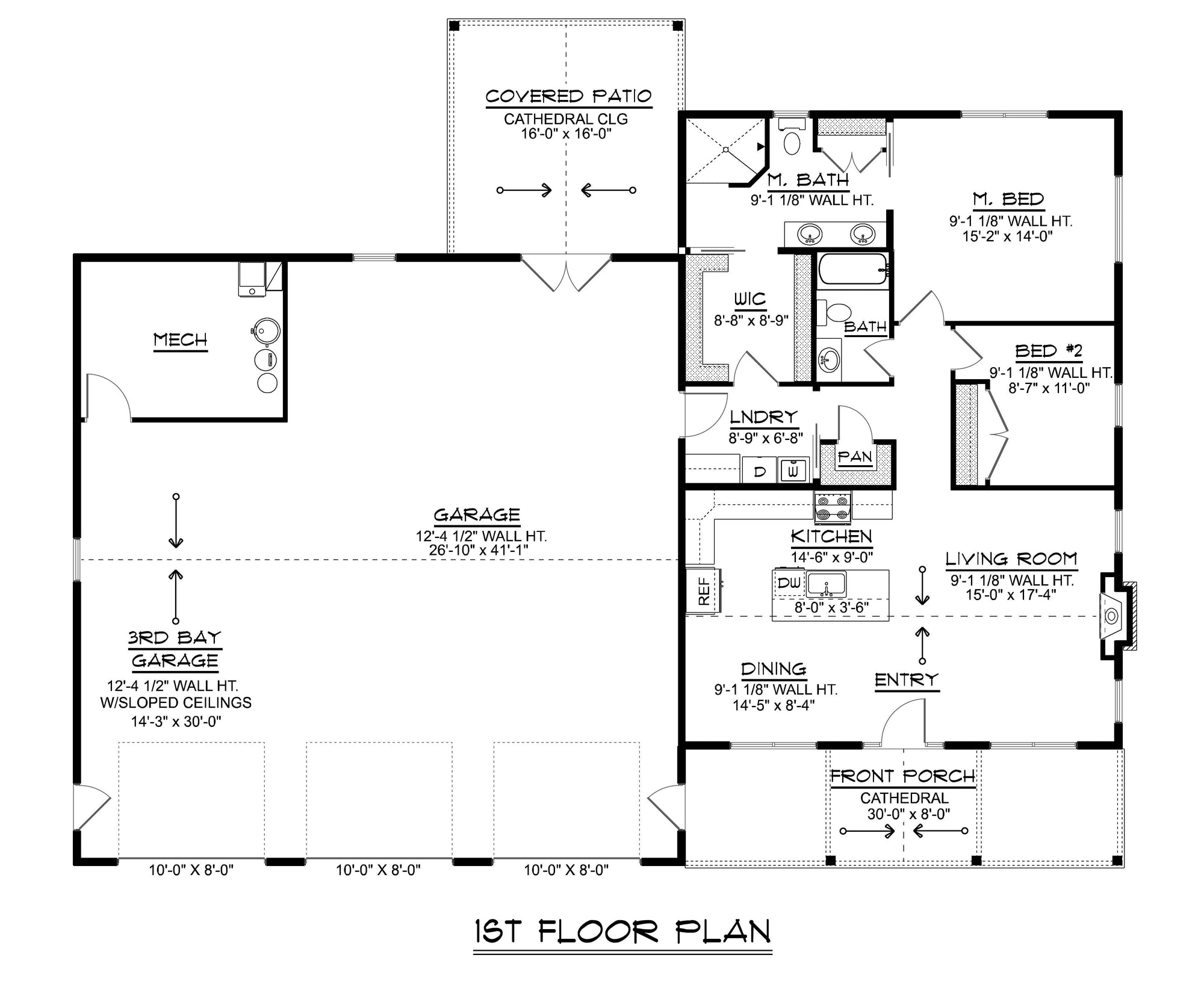 Q8415-A Barndominium House Floor Plan, 2 Bedrooms, 2 Bathrooms | 23295 House Plan 