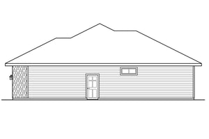AM8102-A Prairie House, 3 Bedrooms, 3.5 Bathrooms | Laurelhurst House Plan Right Elevation