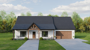 AJ7727-A Modern Farmhouse, 3 Bedrooms, 2 Bathrooms | Plan 1064 Exterior-2