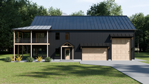 AJ7694-A Barndominium House, 3 Bedrooms, 2.5 Bathrooms | Plan 1036 Exterior