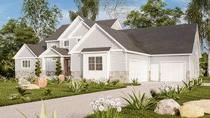 AJ7691-A Country House, 3 Bedrooms, 2.5 Bathrooms | Plan 1021 Exterior-3