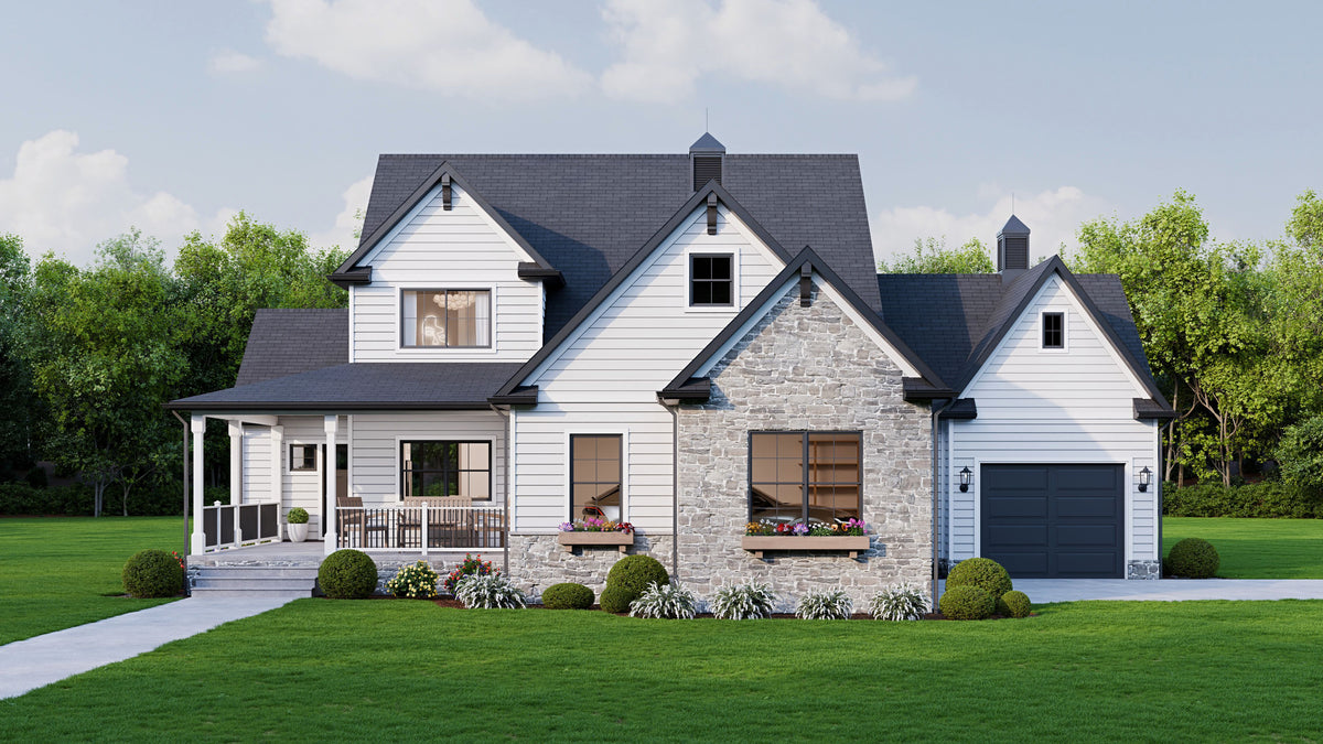 AJ7856-A Craftsman House, 3 to 4 Bedrooms, 2.5 Bathrooms | Plan VD1067 Exterior