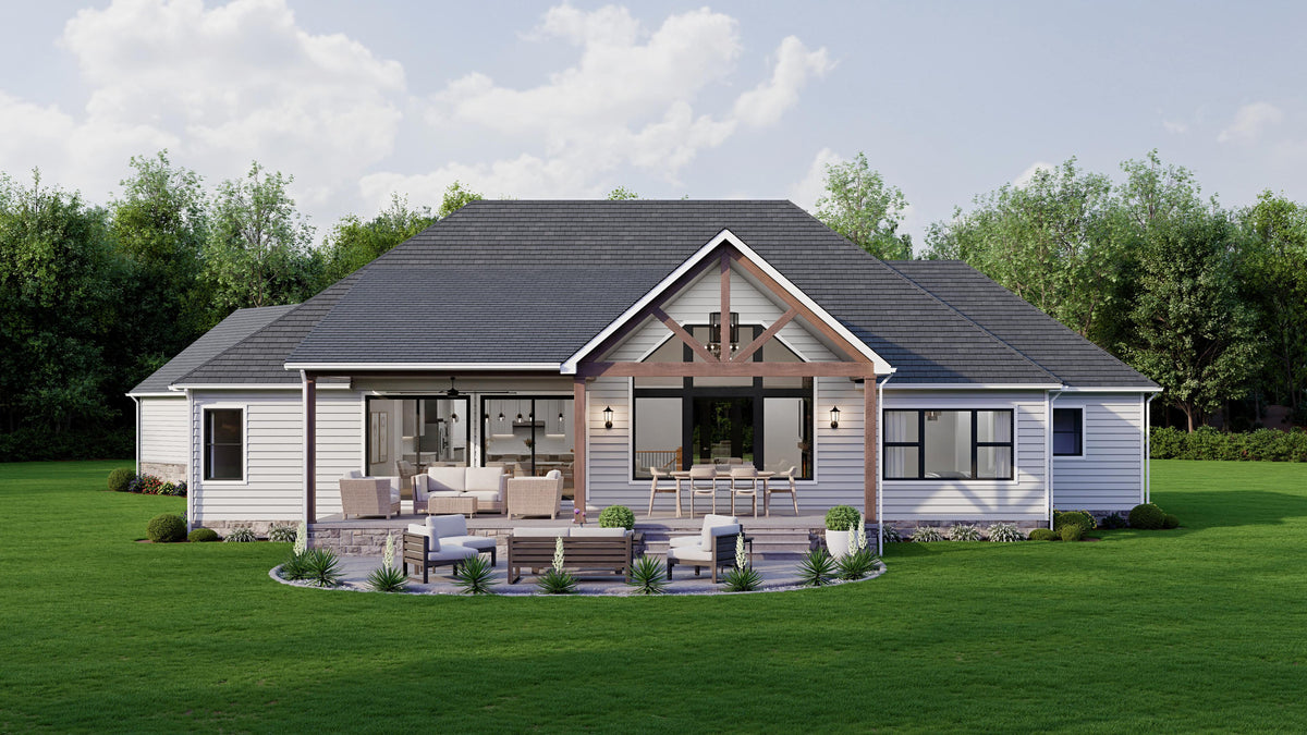 AJ8093-A Modern Farmhouse, 3 Bedrooms, 2.5 Bathrooms | VD1069 House Plan Exterior-5