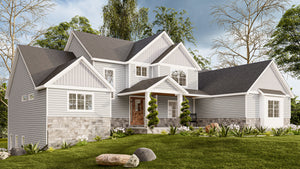 AJ7691-A Country House, 3 Bedrooms, 2.5 Bathrooms | Plan 1021 Exterior-4