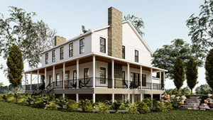 Elegant 3, 240 Sq Ft Two-Story Home with Basement and Wraparound Porch