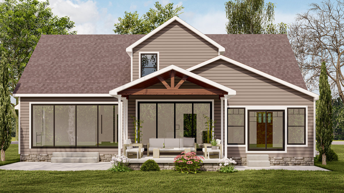 AJ7690-A Craftsman House, 3 to 4 Bedrooms, 2.5 Bathrooms | Plan 1019 Exterior-3