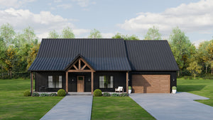 AJ7727-A Modern Farmhouse, 3 Bedrooms, 2 Bathrooms | Plan 1064 Exterior