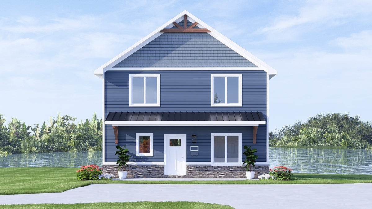 Q8447-A New American House, 5 Bedrooms, 3.5 Bathrooms | 25191 House Plan Exterior