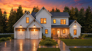 A8484-A Bluefern Valley Main Image Exterior 3 beds, 3 baths, modern farmhouse plan
