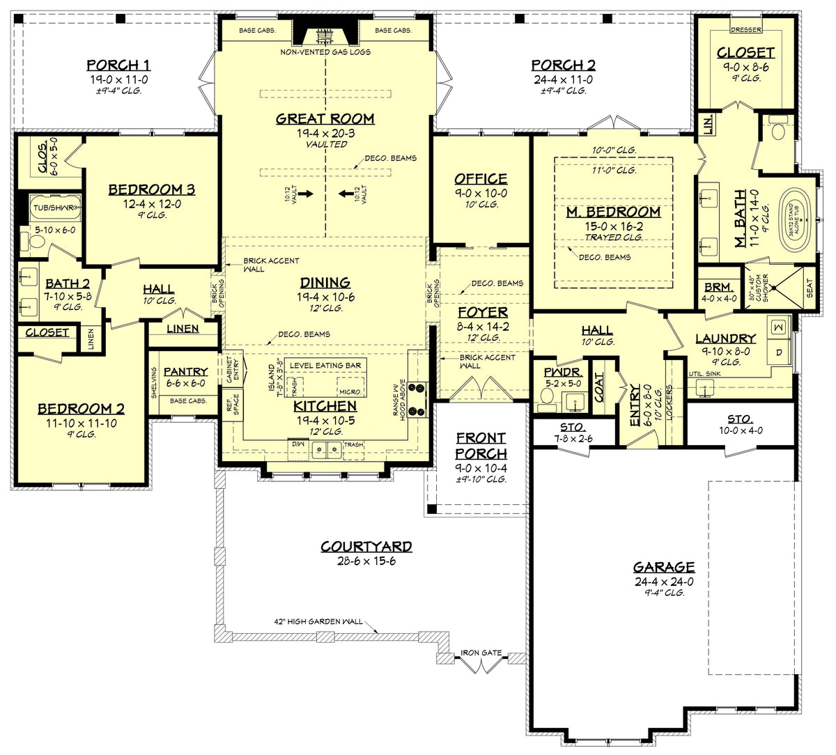 Garden Bluff House Plan - Archival Designs House Plans, floor plan