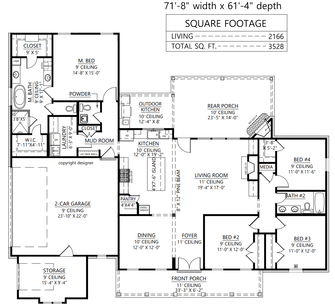 Hickory Ridge House Plan - Archival Designs House Plans, floor plan