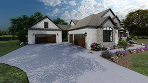 AJ7674-A French Country House, 4 Bedrooms, 3.5 Bathrooms | Plan 1010 Exterior-2
