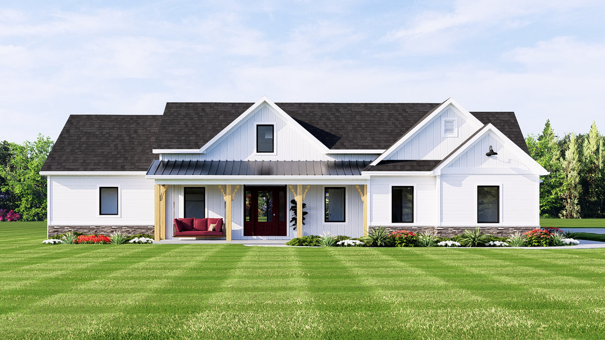 Q8431-A Modern Farmhouse, 2 to 4 Bedrooms, 2 to 3 Bathrooms | 2168 House Plan Exterior-2