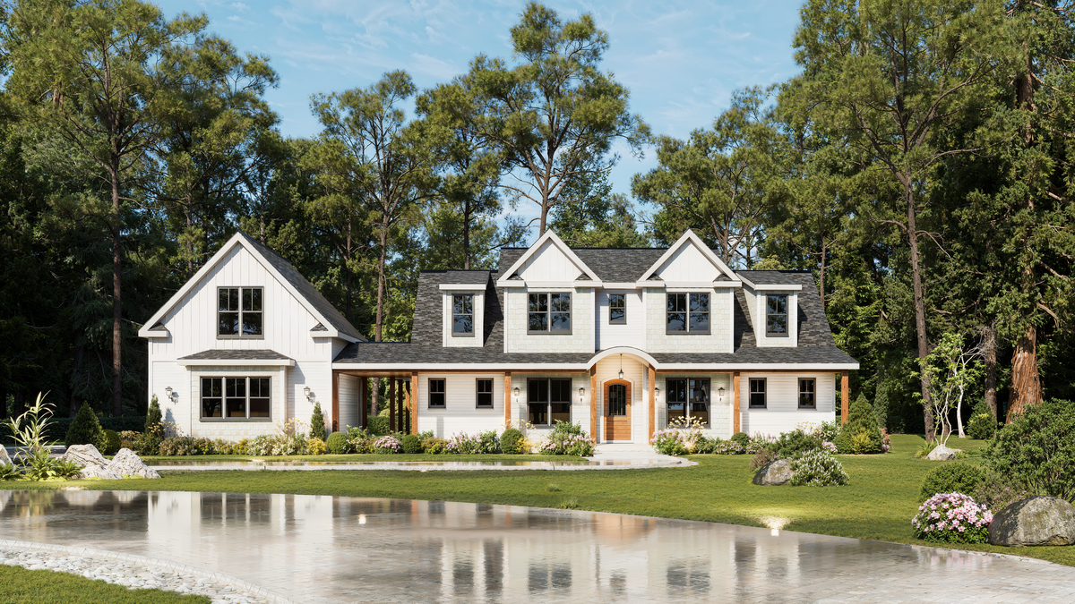 A8409-A Mulberry 2 House Modern Farmhouse Plan 3 beds, 3.5 Baths - Main