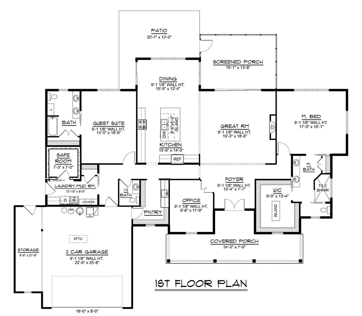 Q7456-A 23256 House First Floor Plan 2 Beds 2.5 Baths