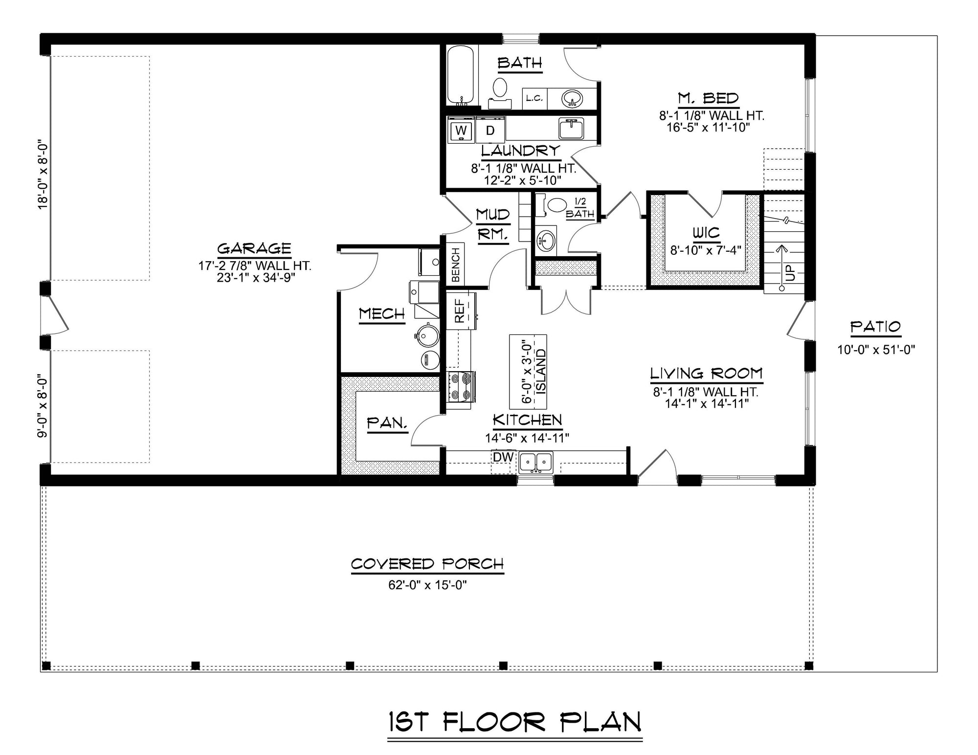 Q7447-A 24509 House First Floor Plan 4 Beds 2 Baths