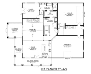 Q7451-A 25162 House First Floor Plan 3 Beds 3 Baths