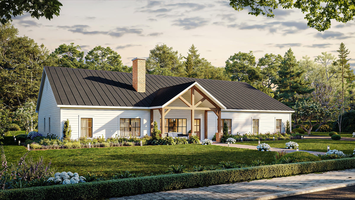 AN7565-A Barndominium House, 4 Bedrooms, 3.5 Bathrooms | Cassidy-6A House Plan Exterior-2