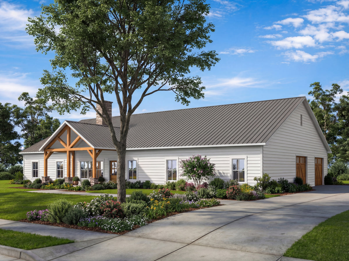 AN8152-A Ranch House, 5 Bedrooms, 3.5 Bathrooms | Cassidy-6D House Plan Exterior-2