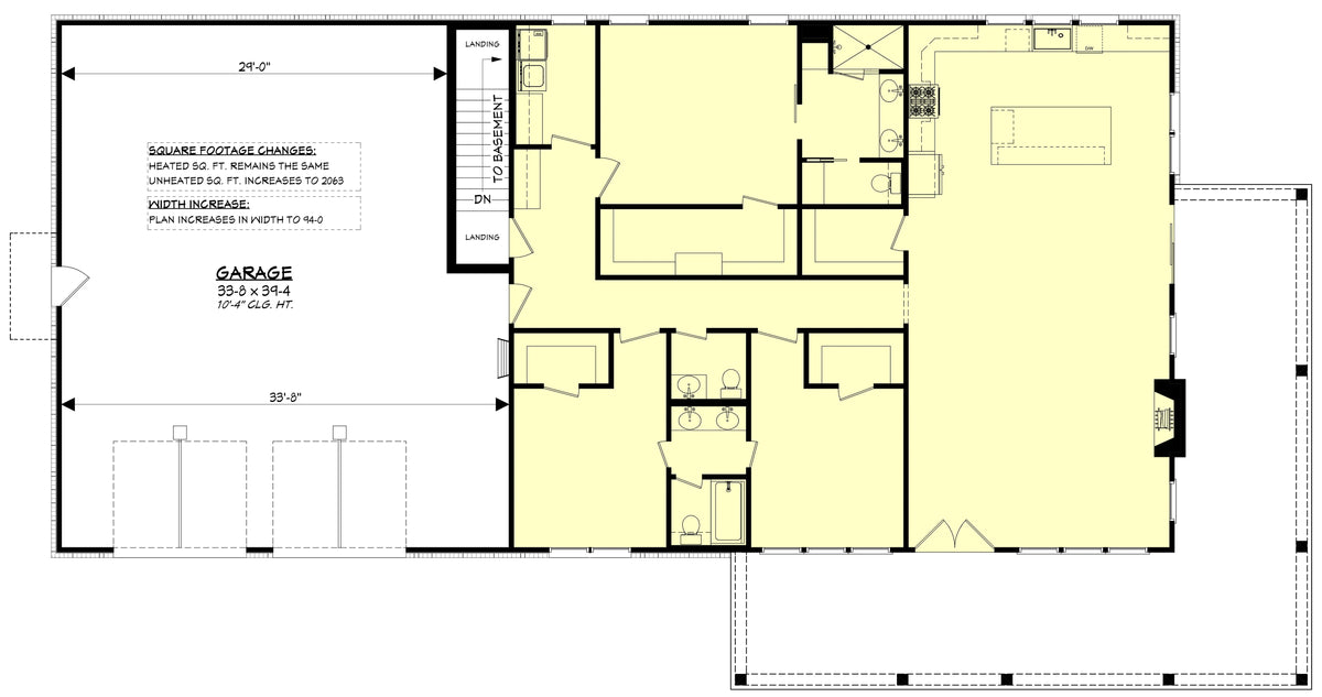 H7578-A Modern Farmhouse Barndominium House Basement Stair Location, 3 Bedrooms, 2.5 Bathrooms | Ironwood House