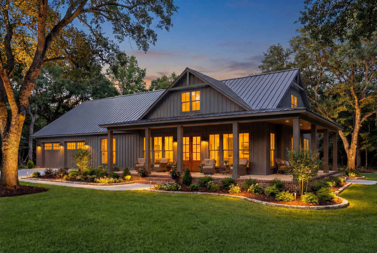 H7578-A Modern Farmhouse Barndominium House, 3 Bedrooms, 2.5 Bathrooms | Ironwood House Exterior-3
