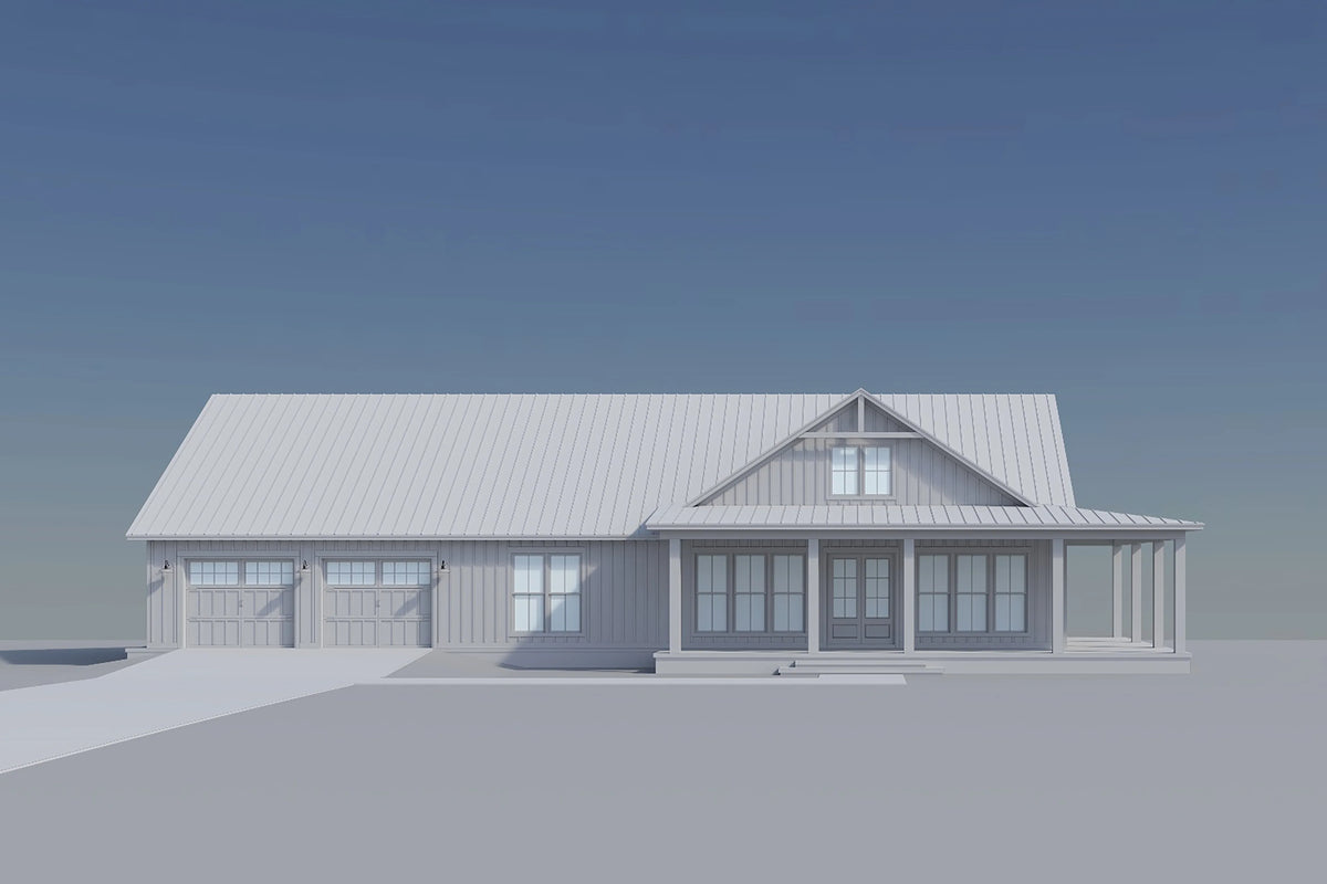 H7578-A Modern Farmhouse Barndominium House Grayscale 3, 3 Bedrooms, 2.5 Bathrooms | Ironwood House