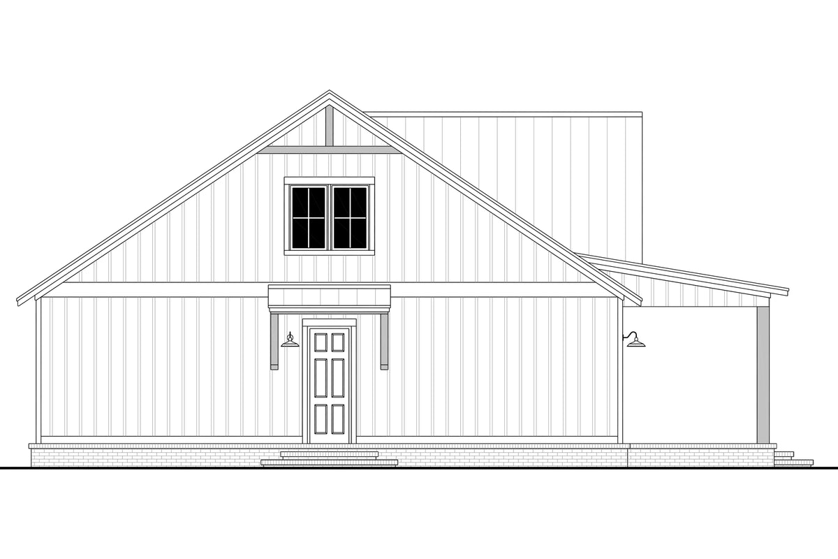 H7578-A Modern Farmhouse Barndominium House Left CAD, 3 Bedrooms, 2.5 Bathrooms | Ironwood House