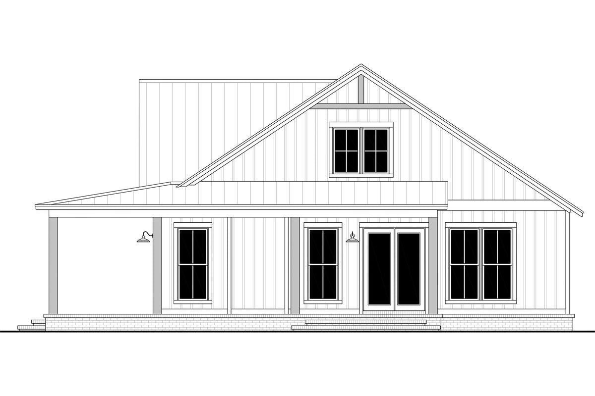 H7578-A Modern Farmhouse Barndominium House Right CAD, 3 Bedrooms, 2.5 Bathrooms | Ironwood House