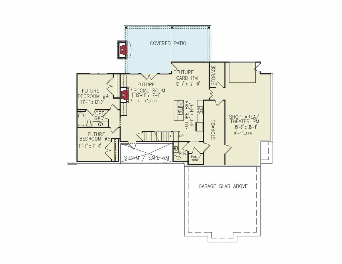 Autumn Wood Farmhouse C - Archival Designs House Plans, floor plan