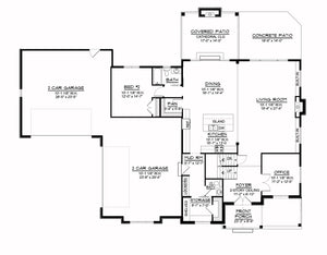 Q8425-A Modern Farmhouse, 5 Bedrooms, 4.5 Bathrooms | 20104 House Plan First Floor Plan