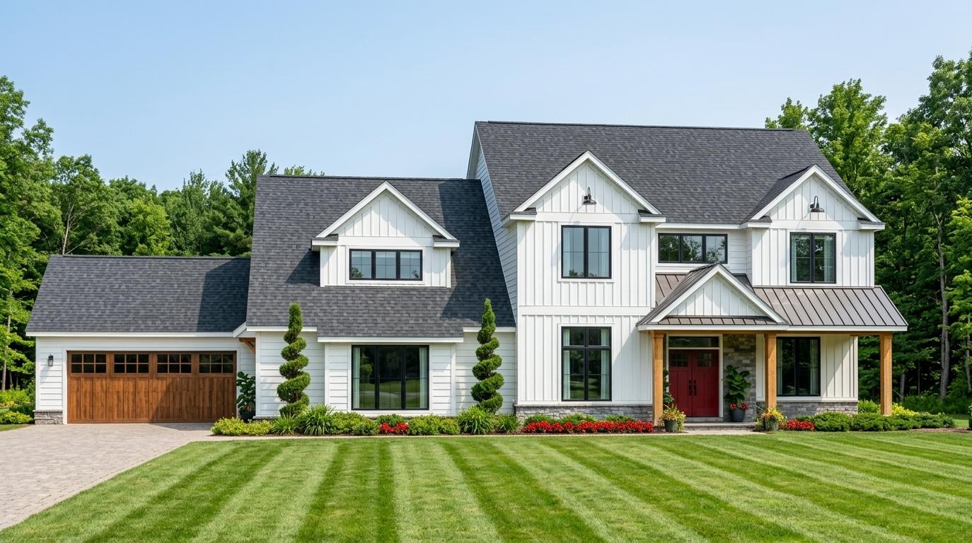 Q8425-A Modern Farmhouse, 5 Bedrooms, 4.5 Bathrooms | 20104 House Plan Exterior