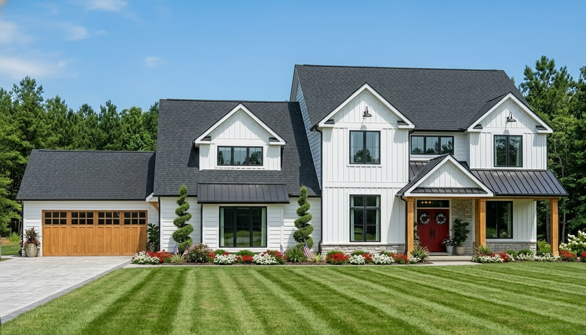 Q8425-A Modern Farmhouse, 5 Bedrooms, 4.5 Bathrooms | 20104 House Plan Exterior-2