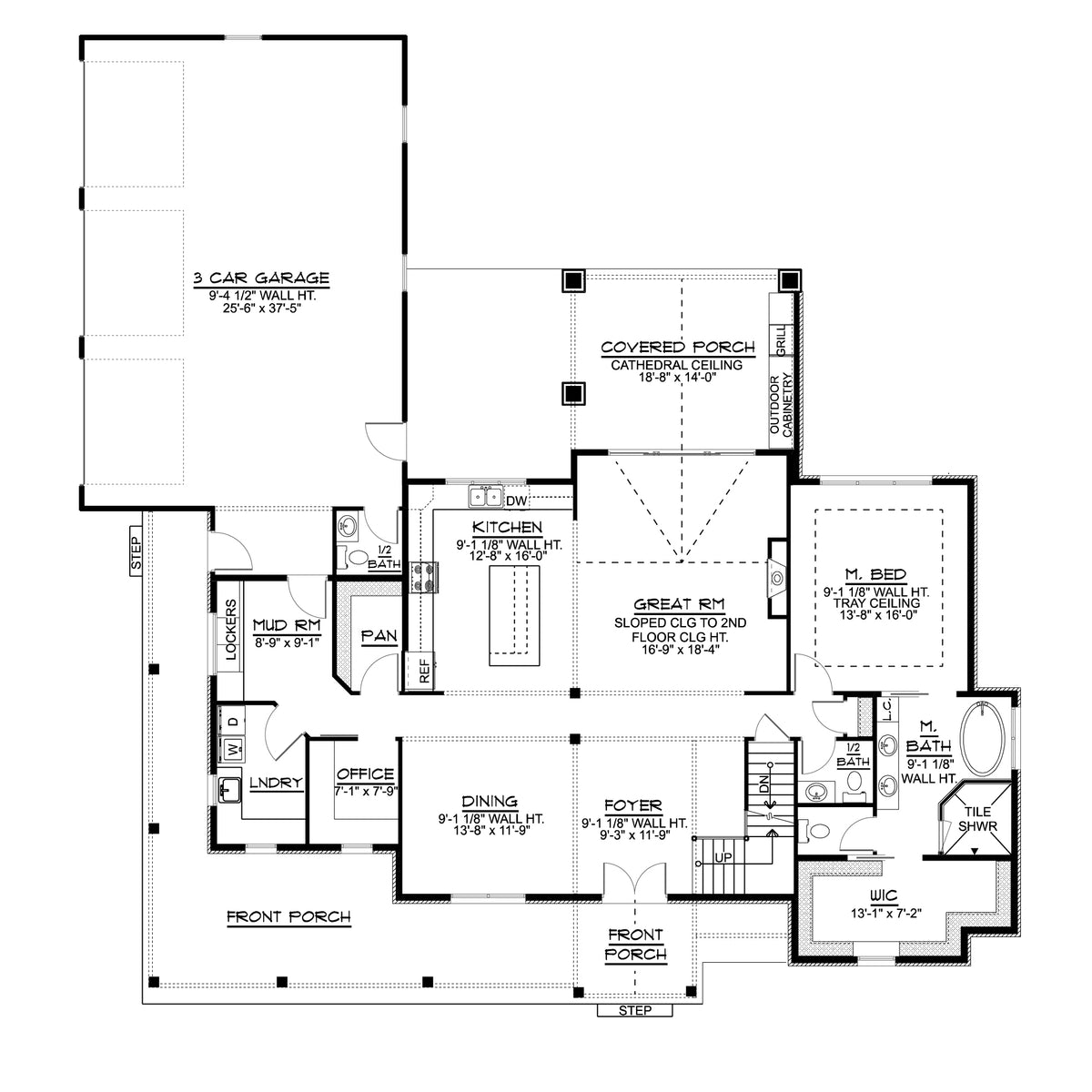 Q8412-A Modern Farmhouse First Floor Plan, 3 Bedrooms, 2 Bathrooms, 2 Half Bath | 2071 House Plan 