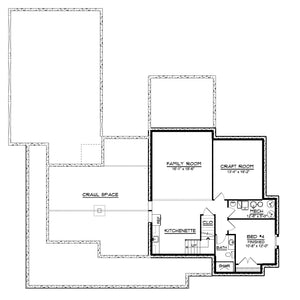 Q8412-A Modern Farmhouse Basement Floor Plan, 3 Bedrooms, 2 Bathrooms, 2 Half Bath | 2071 House Plan 