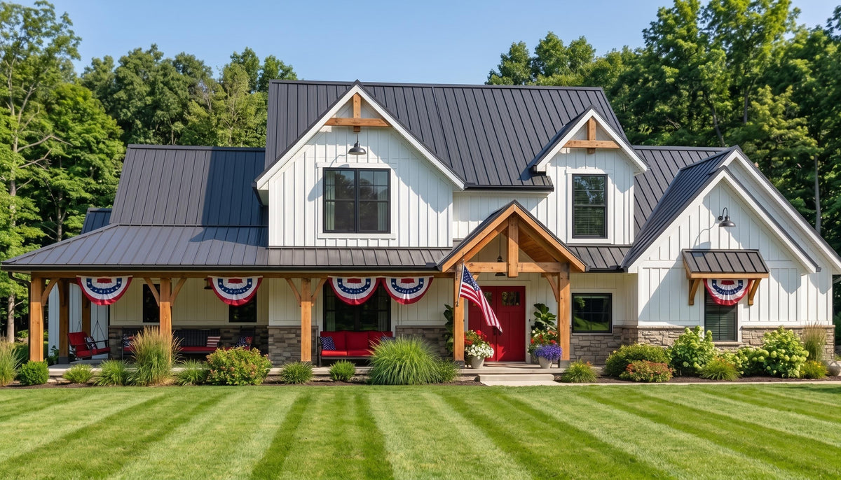 Q8412-A Modern Farmhouse, 3 Bedrooms, 2 Bathrooms, 2 Half Bath | 2071 House Plan Exterior-10