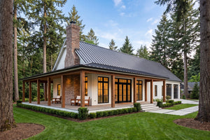 H8216-A Modern Barndominium House, 4 Bedrooms, 2.5 Bathrooms | Canton House Plan Exterior-3