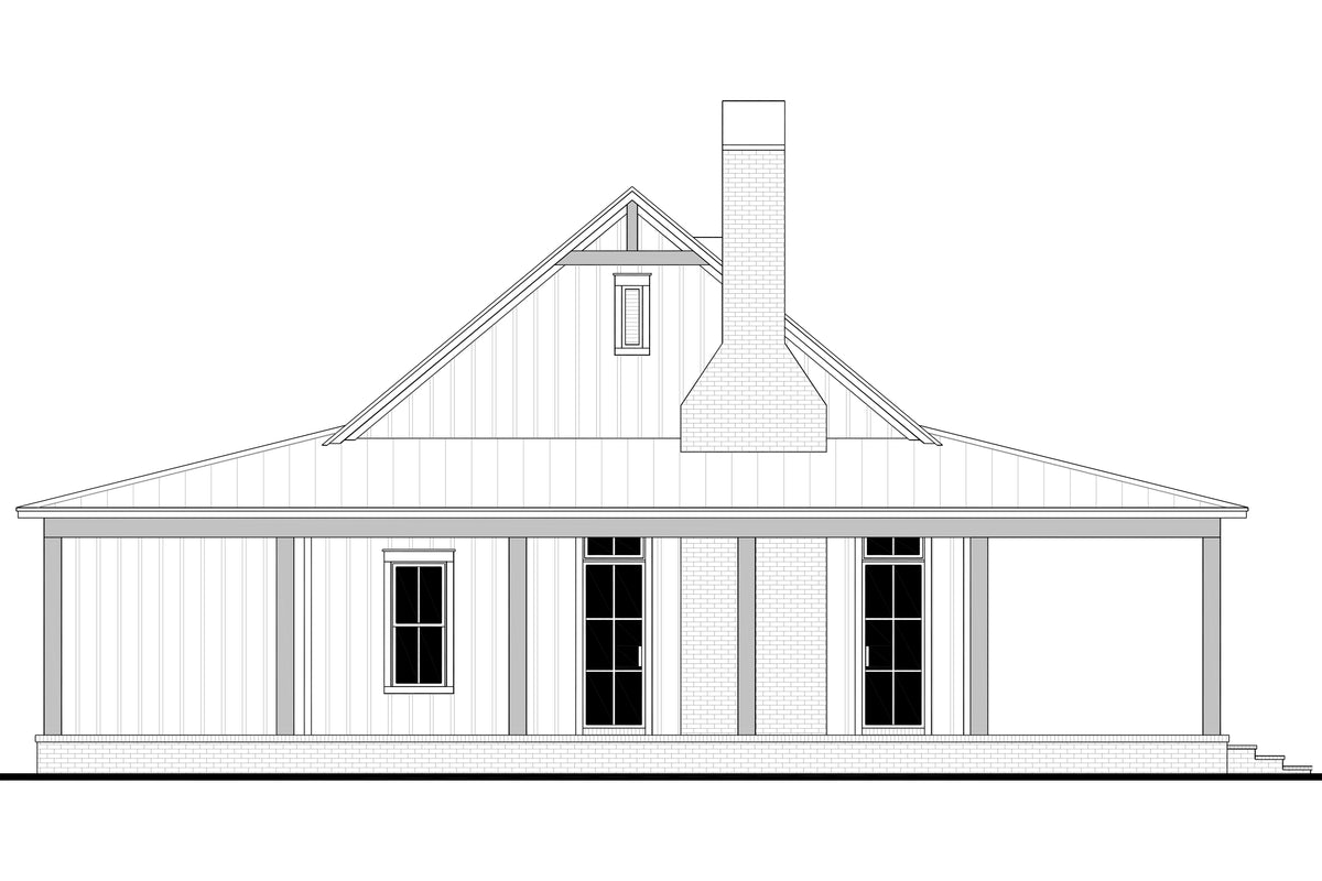 H8216-A Modern Barndominium House, 4 Bedrooms, 2.5 Bathrooms | Canton House Plan Left CAD