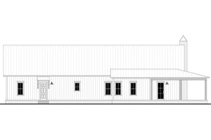 H8216-A Modern Barndominium House, 4 Bedrooms, 2.5 Bathrooms | Canton House Plan Rear CAD