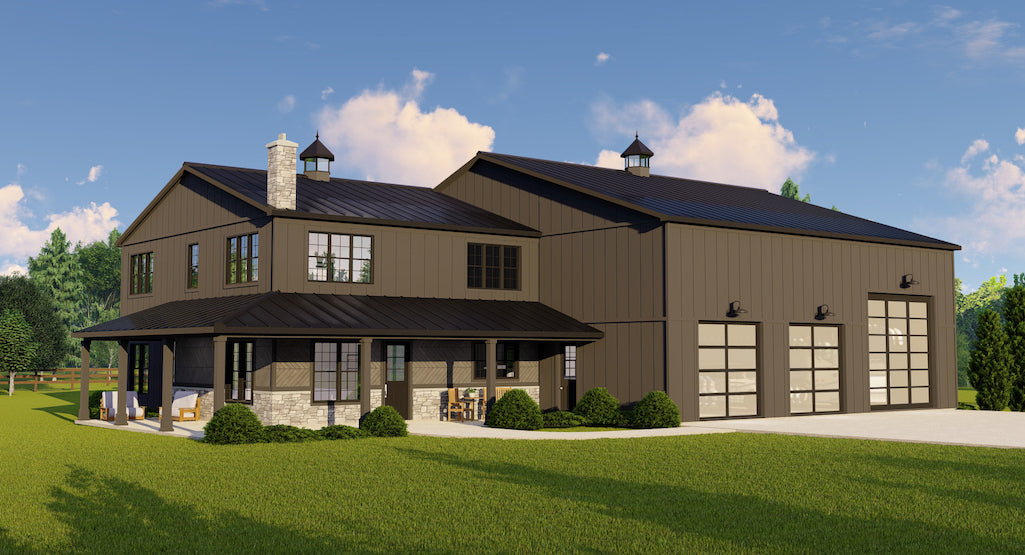 Rustic Mountain House Plan with Oversized Garage