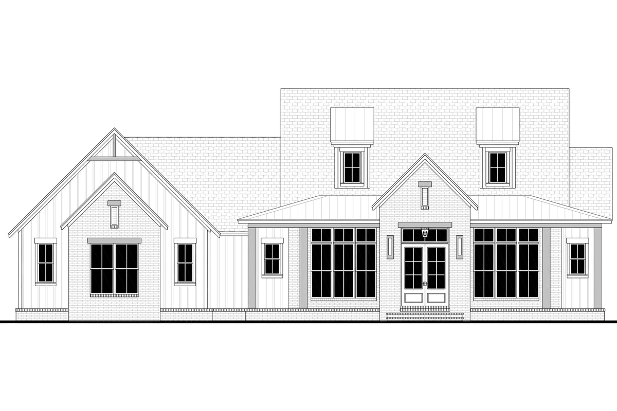 H7911-A Modern Farmhouse, 3 Bedrooms, 3.5 Bathrooms | Grandview 2143-S Front CAD