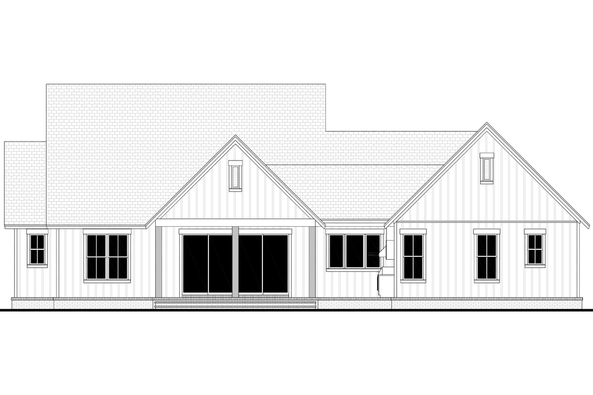 H7911-A Modern Farmhouse, 3 Bedrooms, 3.5 Bathrooms | Grandview 2143-S Rear CAD