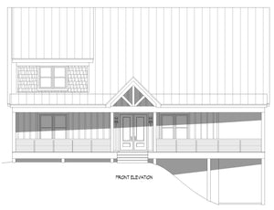 L7871-A Modern Farmhouse Front Elevation, 3 Bedrooms, 3.5 Bathrooms | Pine Haven Lodge 